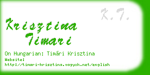 krisztina timari business card