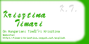 krisztina timari business card